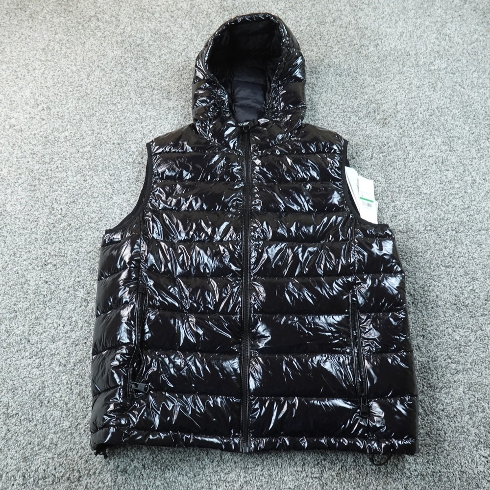NEW Calvin Klein Vest Mens L Black Quilted Insulated Puffer Full Zip Jacket Coat